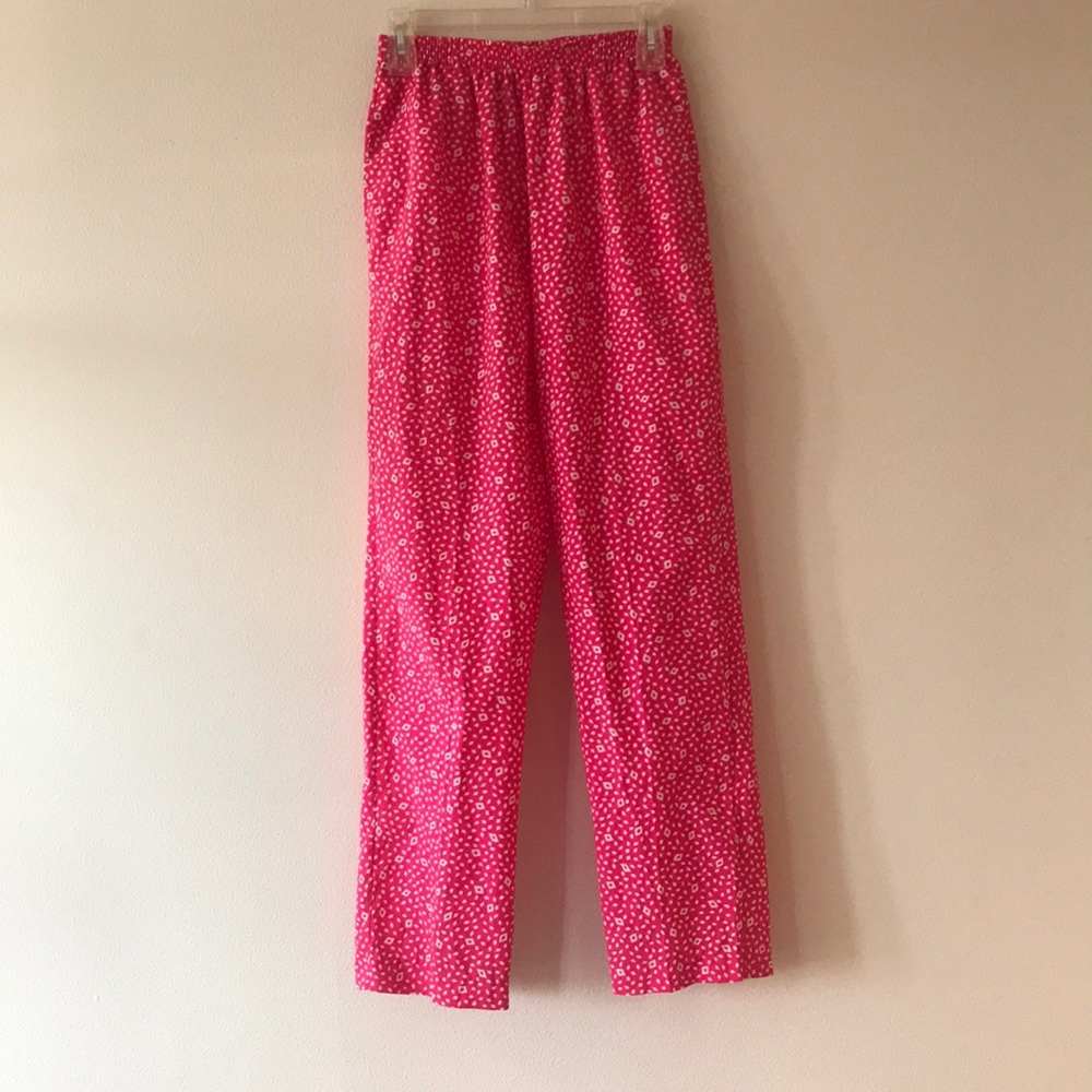 REGAL hot pink and white trapezoid pants